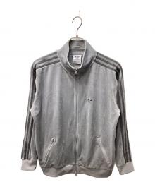 adidas（アディダス）の古着「BECKENBAUER VELOUR TRACKTOP LIGHT ONYX　(ベッケンバウアー ベロア トラックトップ ライトオニキス)」｜ライトグレー