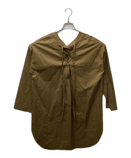 Curensology（カレンソロジー）Curensology (カレンソロジー) バックレースアップチュニック ブラウン サイズ:Freeの古着・服飾アイテム