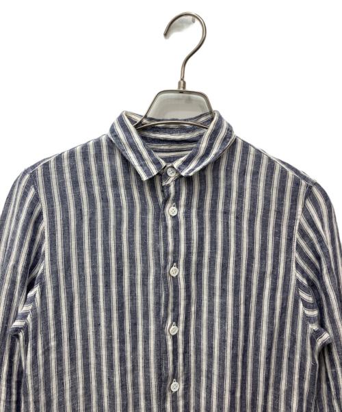 R&D.M.Co-OLDMAN'S TAILOR（オールドマンズテーラー）R&D.M.Co-OLDMAN'S TAILOR (オールドマンズテーラー) リネンストライプワンピース ホワイト×ブルー サイズ:表記無しの古着・服飾アイテム