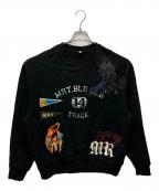 KHOKIコッキ）の古着「Multi embodied-design sweatshirt（マルチエンボイデッドスウェットシャツ）」｜ブラック