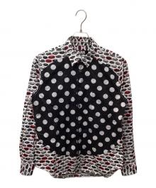 BLACK COMME des GARCONS（ブラックコムデギャルソン）の古着「ドット切替レギュラーシャツ」｜ホワイト×ブラック