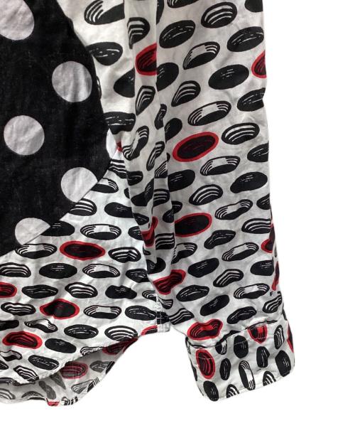 BLACK COMME des GARCONS（ブラックコムデギャルソン）BLACK COMME des GARCONS (ブラックコムデギャルソン) ドット切替レギュラーシャツ ホワイト×ブラック サイズ:Mの古着・服飾アイテム