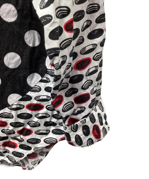 BLACK COMME des GARCONS（ブラックコムデギャルソン）BLACK COMME des GARCONS (ブラックコムデギャルソン) ドット切替レギュラーシャツ ホワイト×ブラック サイズ:Mの古着・服飾アイテム