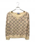 BURBERRY BLUE LABELバーバリー ブルー レーベル）の古着「ラウンドネックノヴァチェックスウェット」｜ベージュ