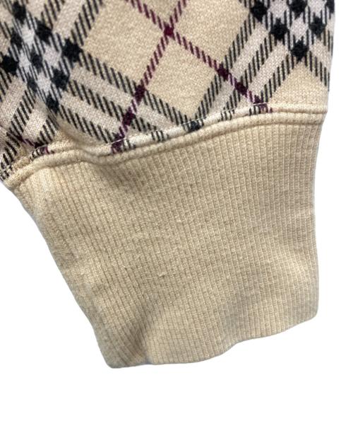 BURBERRY BLUE LABEL（バーバリー ブルー レーベル）BURBERRY BLUE LABEL (バーバリー ブルー レーベル) ラウンドネックノヴァチェックスウェット ベージュ サイズ:Mの古着・服飾アイテム