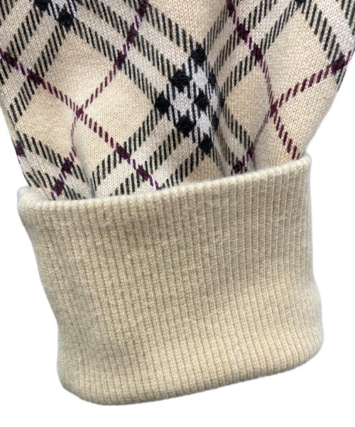 BURBERRY BLUE LABEL（バーバリー ブルー レーベル）BURBERRY BLUE LABEL (バーバリー ブルー レーベル) ラウンドネックノヴァチェックスウェット ベージュ サイズ:Mの古着・服飾アイテム