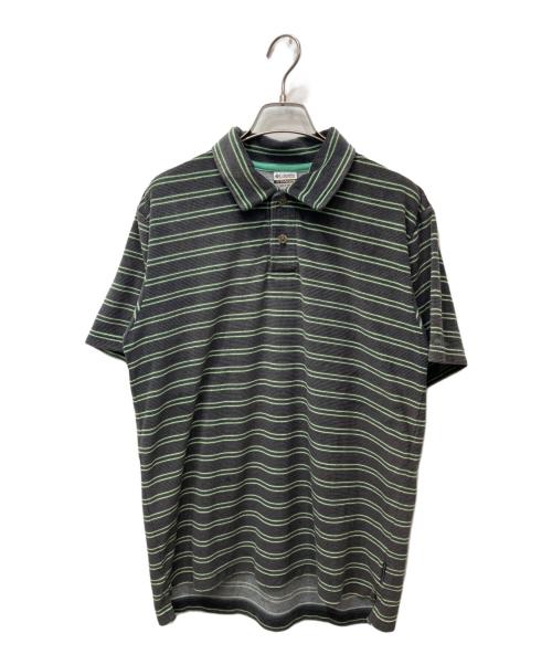 Columbia（コロンビア）Columbia (コロンビア) パイルボーダーポロシャツ グリーン×グレー サイズ:Lの古着・服飾アイテム