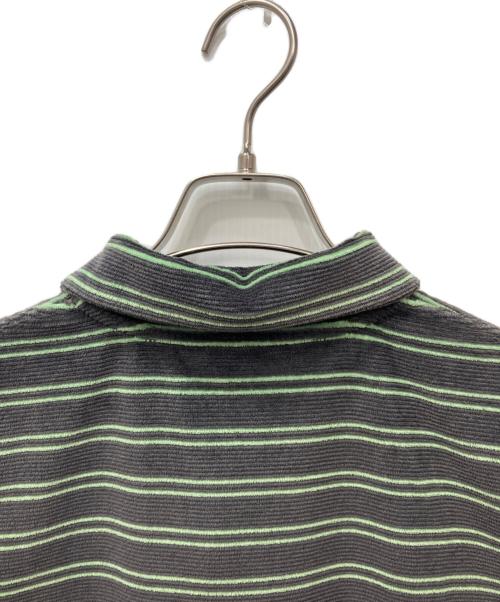 Columbia（コロンビア）Columbia (コロンビア) パイルボーダーポロシャツ グリーン×グレー サイズ:Lの古着・服飾アイテム