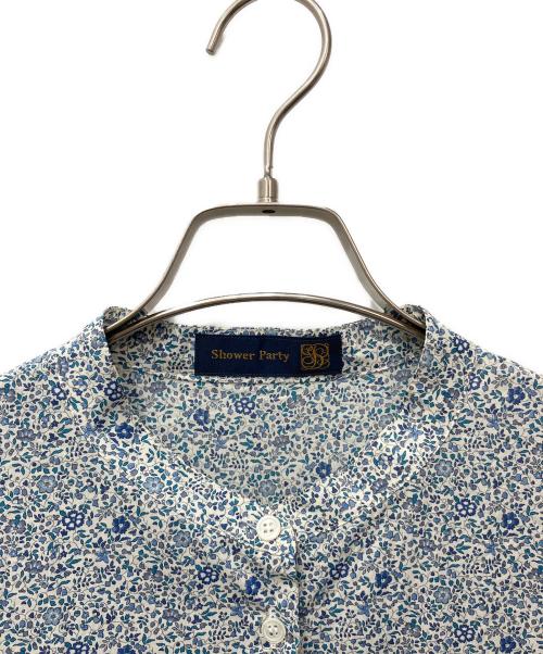 Shower Party（シャワーパーティー）Shower Party (シャワーパーティー) リバティプリントシャツワンピース ブルー サイズ:Mの古着・服飾アイテム