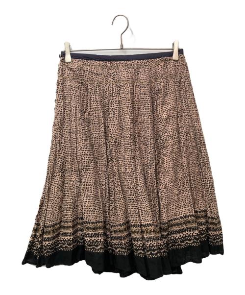 pas de calais（パドカレ）pas de calais (パドカレ) ドットフレア総柄スカート ベージュ サイズ:Sの古着・服飾アイテム