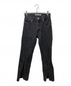 JOHN LAWRENCE SULLIVANジョン ローレンス サリバン）の古着「WASHED DENIM SLITTED PANTS」｜ブラック