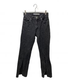 JOHN LAWRENCE SULLIVAN（ジョン ローレンス サリバン）の古着「WASHED DENIM SLITTED PANTS」｜ブラック