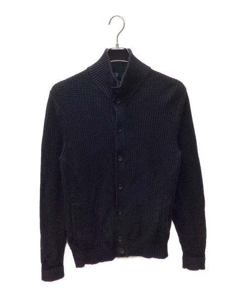 Zanone（ザノーネ）Zanone (ザノーネ) CHIOTO スタンドカラーリネン混ニットカーディガン ネイビー サイズ:50の古着・服飾アイテム