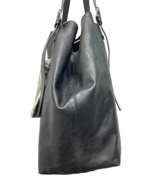 MM6 Maison Margiela（エムエムシックスメゾンマルジェラ）MM6 Maison Margiela (エムエムシックスメゾンマルジェラ) MARTIN MARGIELA (マルタン・マルジェラ) オールレザーロングハンドルレザーバッグ ブラックの古着・服飾アイテム