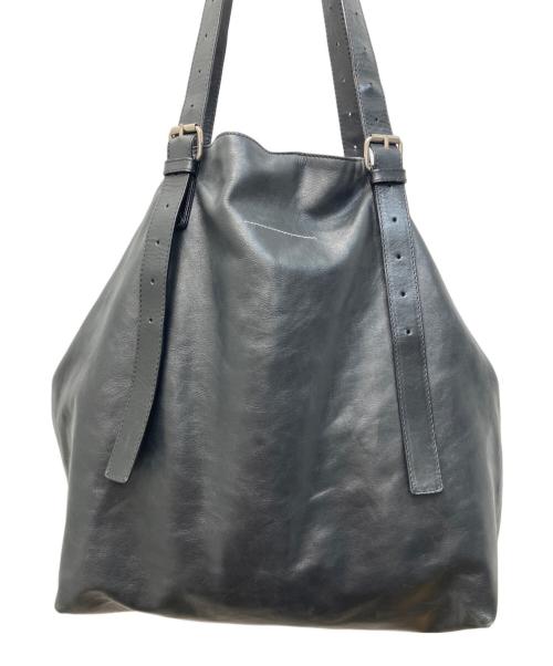MM6 Maison Margiela（エムエムシックスメゾンマルジェラ）MM6 Maison Margiela (エムエムシックスメゾンマルジェラ) MARTIN MARGIELA (マルタン・マルジェラ) オールレザーロングハンドルレザーバッグ ブラックの古着・服飾アイテム