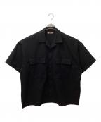 is-nessイズネス）の古着「SLIT SHORT SLEEVE SHIRT（ショートスリーブシャツ）」｜ブラック