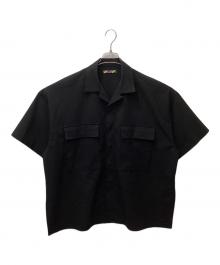 is-ness（イズネス）の古着「SLIT SHORT SLEEVE SHIRT（ショートスリーブシャツ）」｜ブラック