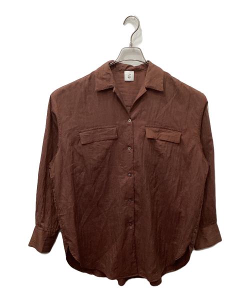 6(ROKU) BEAUTY&YOUTH（ロク ビューティーアンドユース）6(ROKU) BEAUTY&YOUTH (ロク ビューティーアンドユース) NYLON SILK BIG SHIRT（ナイロンシルクビッグシャツ） ブラウン サイズ:36の古着・服飾アイテム