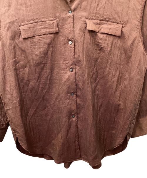6(ROKU) BEAUTY&YOUTH（ロク ビューティーアンドユース）6(ROKU) BEAUTY&YOUTH (ロク ビューティーアンドユース) NYLON SILK BIG SHIRT（ナイロンシルクビッグシャツ） ブラウン サイズ:36の古着・服飾アイテム