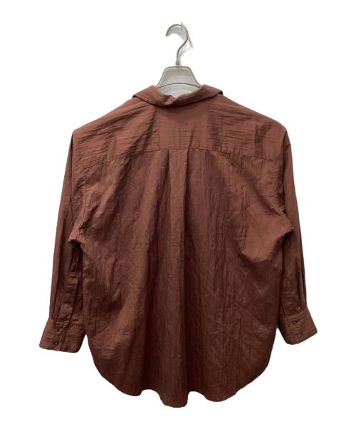 6(ROKU) BEAUTY&YOUTH（ロク ビューティーアンドユース）6(ROKU) BEAUTY&YOUTH (ロク ビューティーアンドユース) NYLON SILK BIG SHIRT（ナイロンシルクビッグシャツ） ブラウン サイズ:36の古着・服飾アイテム