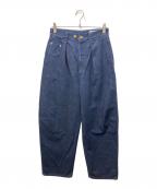 ）の古着「Barrel 1Tuck Wide Denim Pants with Long Belt/バレルワンタックワイドデニムパンツ」｜インディゴ