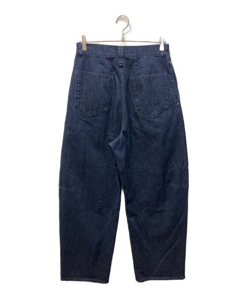 CULLNI（クルニ）CULLNI (クルニ) Barrel 1Tuck Wide Denim Pants with Long Belt/バレルワンタックワイドデニムパンツ インディゴ サイズ:1の古着・服飾アイテム