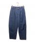 CULLNI（クルニ）の古着「Barrel 1Tuck Wide Denim Pants with Long Belt/バレルワンタックワイドデニムパンツ」｜インディゴ