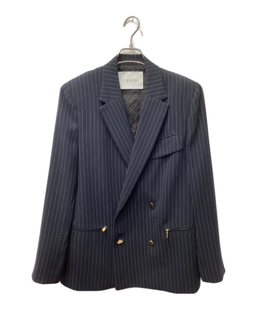 CULLNI（クルニ）CULLNI (クルニ) 〈別注〉 DOUBLE BLEAST JACKET/シワになりにくい/ストレッチジャケット ネイビー サイズ:1の古着・服飾アイテム