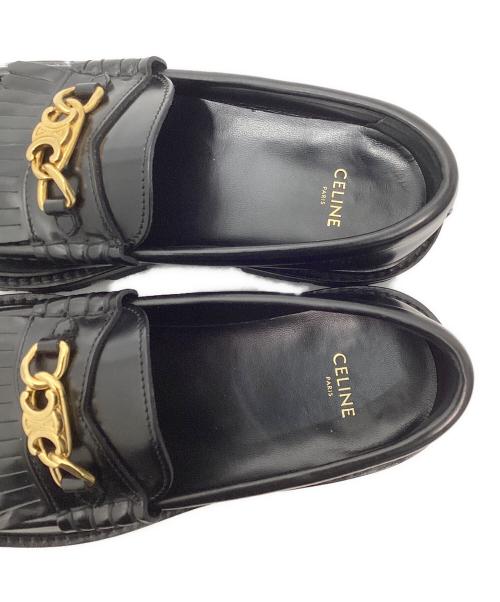 CELINE（セリーヌ）CELINE (セリーヌ) トリオンフ マーガレットキルトローファー ブラック サイズ:37の古着・服飾アイテム