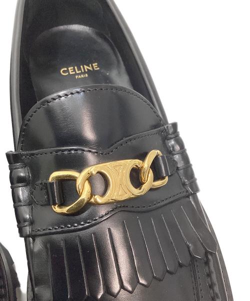 CELINE（セリーヌ）CELINE (セリーヌ) トリオンフ マーガレットキルトローファー ブラック サイズ:37の古着・服飾アイテム