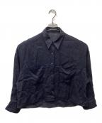 Plageプラージュ）の古着「RAMIE LYOCELL CROPPED シャツ（ラミーリヨセルクロップド）」｜ネイビー