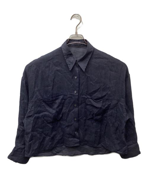 Plage（プラージュ）Plage (プラージュ) RAMIE LYOCELL CROPPED シャツ（ラミーリヨセルクロップド） ネイビー サイズ:表記無しの古着・服飾アイテム