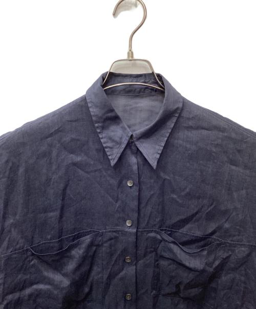 Plage（プラージュ）Plage (プラージュ) RAMIE LYOCELL CROPPED シャツ（ラミーリヨセルクロップド） ネイビー サイズ:表記無しの古着・服飾アイテム