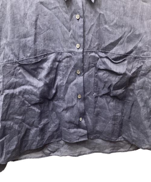 Plage（プラージュ）Plage (プラージュ) RAMIE LYOCELL CROPPED シャツ（ラミーリヨセルクロップド） ネイビー サイズ:表記無しの古着・服飾アイテム