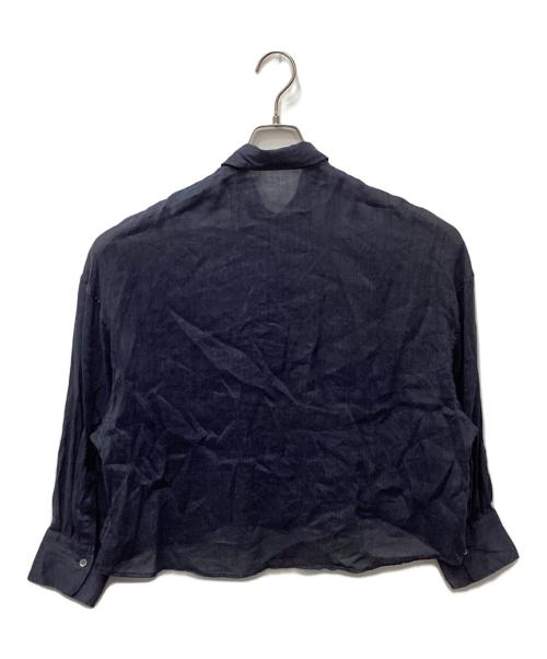 Plage（プラージュ）Plage (プラージュ) RAMIE LYOCELL CROPPED シャツ（ラミーリヨセルクロップド） ネイビー サイズ:表記無しの古着・服飾アイテム