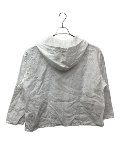 Whim Gazette（ウィムガゼット）Whim Gazette (ウィムガゼット) 26SS リネンフードプルオーバー ホワイト サイズ:freeの古着・服飾アイテム