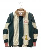 Vivienne Westwood RED LABELヴィヴィアンウエストウッドレッドレーベル）の古着「変形袖ラガーシャツ」｜グリーン×ベージュ