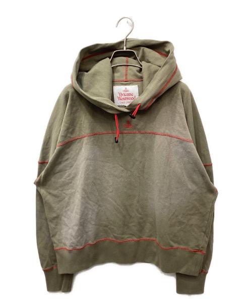 Vivienne Westwood RED LABEL（ヴィヴィアンウエストウッドレッドレーベル）Vivienne Westwood RED LABEL (ヴィヴィアンウエストウッドレッドレーベル) フェード加工フロントオーブステッチパーカー カーキ サイズ:00の古着・服飾アイテム