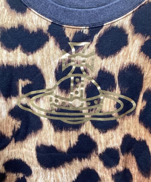 Vivienne Westwood RED LABEL（ヴィヴィアンウエストウッドレッドレーベル）Vivienne Westwood RED LABEL (ヴィヴィアンウエストウッドレッドレーベル) フロントオーブレオパードプリントスウェット ブラウン サイズ:00の古着・服飾アイテム