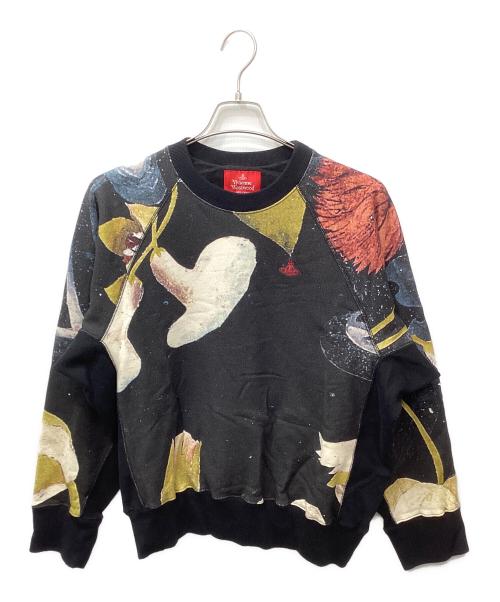 Vivienne Westwood RED LABEL（ヴィヴィアンウエストウッドレッドレーベル）Vivienne Westwood RED LABEL (ヴィヴィアンウエストウッドレッドレーベル) ボタニカルプリントスウェット ブラック サイズ:00の古着・服飾アイテム