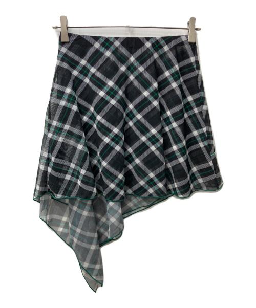 DIESEL（ディーゼル）DIESEL (ディーゼル) O-SALLY SKIRT/シアーアシンメトリースカート グリーン サイズ:XSの古着・服飾アイテム