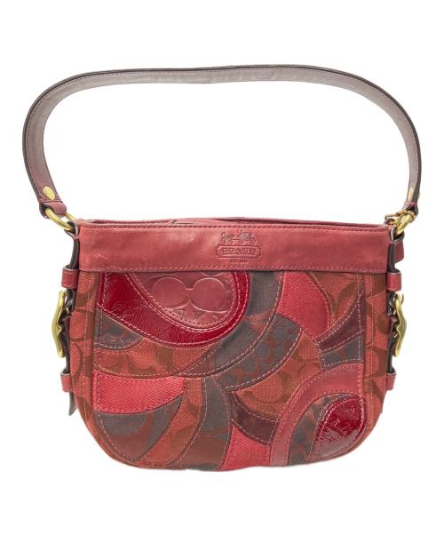 COACH（コーチ）COACH (コーチ) パッチワークワンショルダーバッグ レッドの古着・服飾アイテム