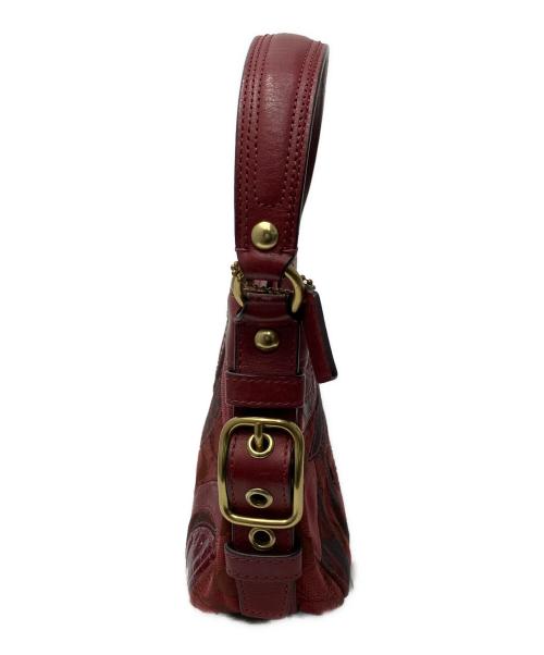 COACH（コーチ）COACH (コーチ) パッチワークワンショルダーバッグ レッドの古着・服飾アイテム