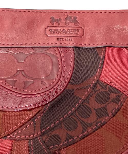 COACH（コーチ）COACH (コーチ) パッチワークワンショルダーバッグ レッドの古着・服飾アイテム