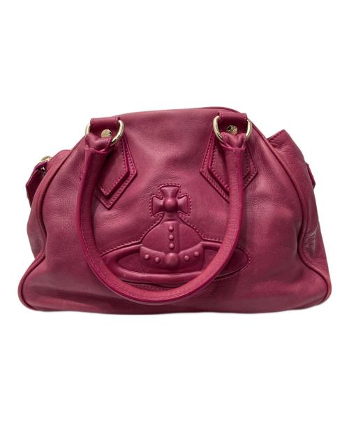 Vivienne Westwood（ヴィヴィアンウエストウッド）Vivienne Westwood (ヴィヴィアンウエストウッド) オーブエンボスレザーハンドバッグ パープルの古着・服飾アイテム