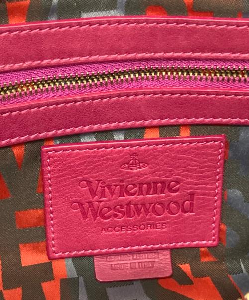 Vivienne Westwood（ヴィヴィアンウエストウッド）Vivienne Westwood (ヴィヴィアンウエストウッド) オーブエンボスレザーハンドバッグ パープルの古着・服飾アイテム