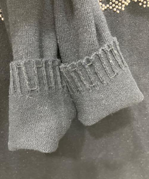 Hysteric Glamour（ヒステリックグラマー）Hysteric Glamour (ヒステリックグラマー) 90Sシルエットロゴ スタッズニット METAL ブラック サイズ:FREEの古着・服飾アイテム