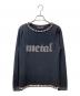 Hysteric Glamour（ヒステリックグラマー）の古着「90Sシルエットロゴ スタッズニット METAL」｜ブラック