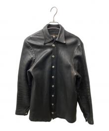 RYESVILLE KOATS&JACKETS（ライズヴィル コーツ アンド ジャケット）の古着「ディアスキンレザーシャツジャケット」｜ブラック