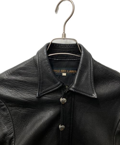 RYESVILLE KOATS&JACKETS（ライズヴィル コーツ アンド ジャケット）RYESVILLE KOATS&JACKETS (ライズヴィル コーツ アンド ジャケット) ディアスキンレザーシャツジャケット ブラック サイズ:３６の古着・服飾アイテム